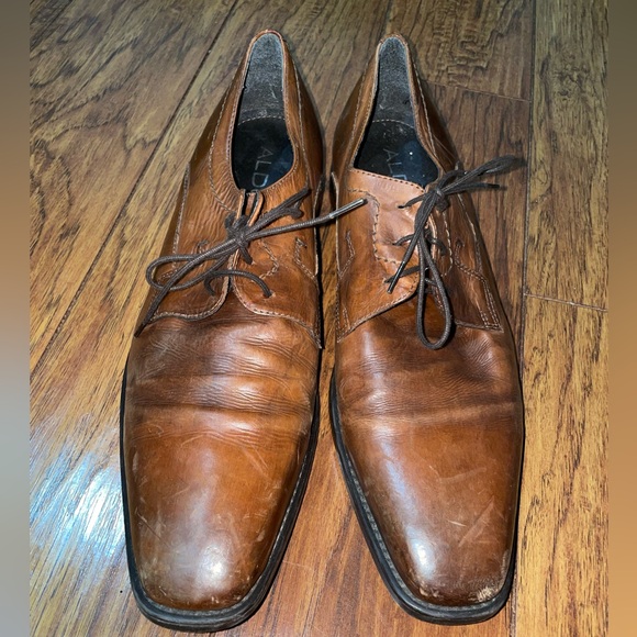 Aldo Other - Mens Aldo Dress Shoes Brown Lace Up 44 Romania Leather